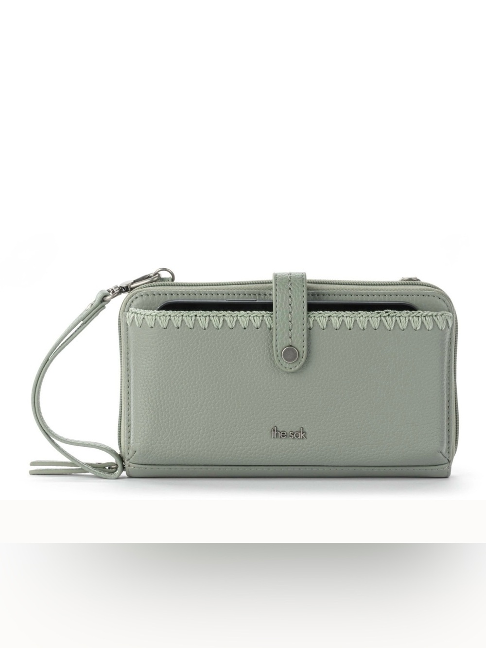 The Sak Mint Green Pebble Leather Wristlet Wallet